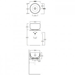 Simas Balloon Раковина-чаша круглая на столешницу 40xh25 см, без отв под смеситель, без перелива, цвет NARCISO