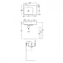 SIMAS Top e lavabi d'arredo раковина накладная/подвесная 65х45 с 1 отв. под смеситель левая ,цвет белый