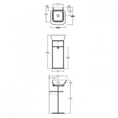 SIMAS WAVE Структура металлическая наполная 30х40х75 см, для раковины WA03,цвет черный матовый