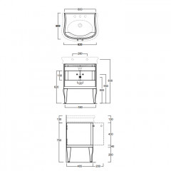 SIMAS Lante Деревянная тумба под раковину LA10, 59*46,5*h75см, цвет белый глянцевый