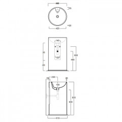 SIMAS Top e lavabi d'arredo Раковина напольная цилиндрическая 51х83,5см с 1 отв-м пробитым вручную, белая