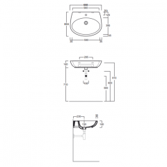 Simas Bormio Раковина подвесная 66х51 см, с 1 отв под смеситель, цвет белый
