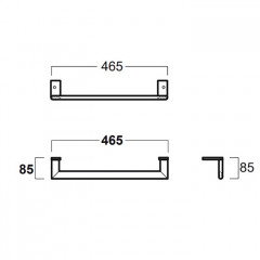 Simas Lft Spazio Боковой хромированный полотенцедержатель 46.5x8,5см для LFT 44