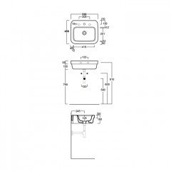SIMAS Evolution Раковина 53х45см с 1 отв. под смеситель, цвет черный