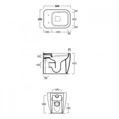 Simas Henges Унитаз напольный безободковый 38х55 см, цвет moka mat(без креплений F91)