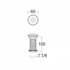 SIMAS Универсальный донный клапан из ABS для раковины цвет хром