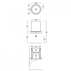 SIMAS Sharp раковина накладная высокая , d42см h 44 см, без отв. под смеситель цвет cemento matt