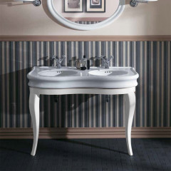 SIMAS Lante 120, раковина-консоль 120*54*h13, с 2мя раковинами и 2мя отв. под смеситель, цвет: белый