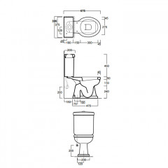 SIMAS Londra Унитаз моноблок с вертик. сливом, цвет белый (для инсталляции необходимо 2 набора креплений)