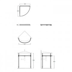 SIMAS Arcade Угловая структура для раковины AR884 и полки AR894, цвет хром (с царапинами/потертостями)