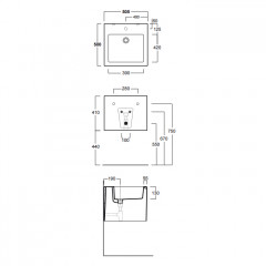 SIMAS Frozen раковина 50см, без отв. под смеситель, цвет белый