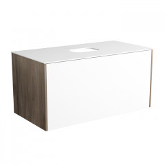 SIMAS FORIU Керамическая столешница с центральным отверстием. 100x50 см (Отверстия под смесители по запросу) цвет белый