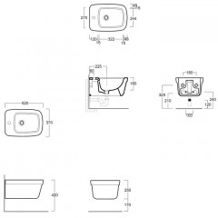 SIMAS Evolution Биде подвесное 52х37см с 1 отв. под смеситель, цвет белый (без крепежа F85)