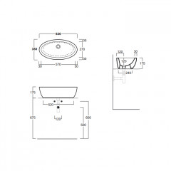 Simas Lft Spazio раковина накладная 63x33см без отв-я под смеситель, цвет черный глянцевый