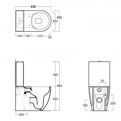 SIMAS Механизм слива GEBERIT для бачков CT09/VI09 (без бачка со склада не продаем!)