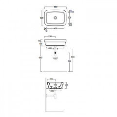 SIMAS Evolution Раковина накладная 58х42см без отв. под смеситель, цвет белый