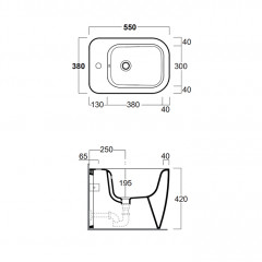 Simas Henges Биде напольное 38х55 см, с 1 отв под смеситель, цвет белый(без креплений F91)