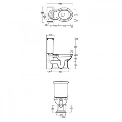 SIMAS Lante Механизм слива с двойным потоком, для бачка моноблок LA09, цвет бронза