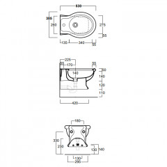 SIMAS Lante Биде подвесное с 1 отв. под смеситель, 53х38см, цвет белый