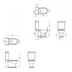 SIMAS Механизм двойного слива Frozen, Arcade, Londra, цвет кнопки бронза