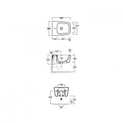 Simas Degrade биде подвесное 46х36,5см, цвет белый, без крепления F85 (не произв!)