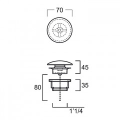 SIMAS Донный клапан, клик-клак, с керамической крышкой, цвет Navy matt