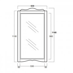 SIMAS Arcade Зеркало 63х116см, цвет noce