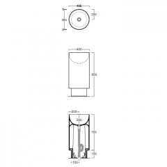 SIMAS PO-MO Раковина напольная 40xh85 см., слив в пол, без отв. для смесителя, без перелива, цвет белый (без крепежа F91 и шланга SIFPO)
