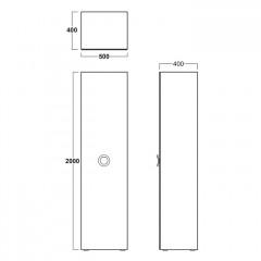 Simas Henges Пенал 50x40xh200 см, цвет белый глянцевый