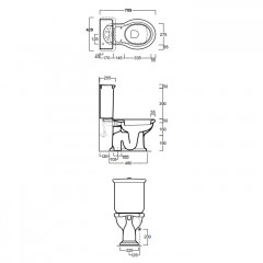 SIMAS Lante Механизм слива с двойным потоком, для бачка моноблок LA09, цвет хром