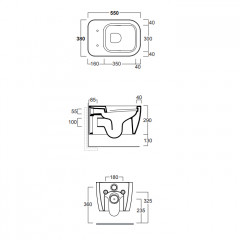 Simas Henges Унитаз подвесной безободковый 38х55 см, цвет белый матовый (без креплений F85)
