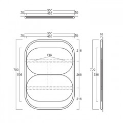 SIMAS WAVE Зеркало настенное из 2 овальных зеркал 50х70 см,цвет рамы черный матовый