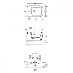 Simas Henges Биде подвесное 38х55 см, с 1 отв под смеситель, цвет nero matt(без креплений F85)