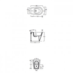 Simas Gambassi Биде приставное с 1-м отверстием под смеситель 56.5х37,5 см, цвет белый