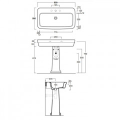 SIMAS Evolution Раковина 90х50см с 1 отв. под смеситель, цвет белый