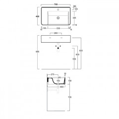 SIMAS RATIO Раковина чаша подвесная 75x46xh18 см, с 1 отв. для смесителя, без перелива, цвет белый