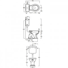 SIMAS Lante Бачок для унитаза LA01/LA02 (для низкой трубы), 42х20,5см, цвет белый