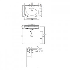 SIMAS Lante 70, раковина 70*54*h13, с 1 отв. под смеситель, цвет: белый