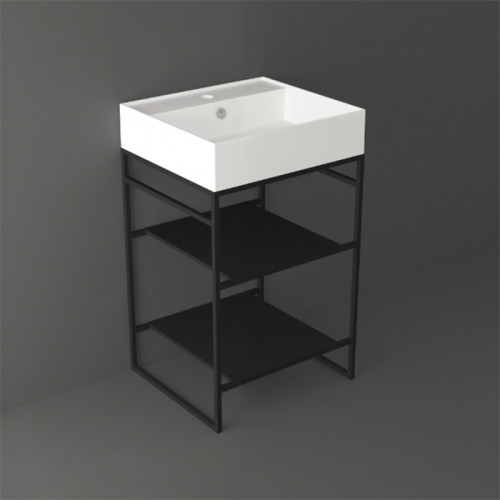 SIMAS AGILE Структура металлическая 51x46xh72 см, напольная, для раковины AG51, с 2 полками, цвет черный матовый