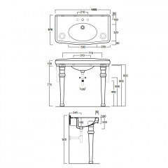 SIMAS Londra Раковина 105х57см с 1 отв. под смеситель, цвет белый