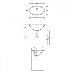 Simas Lft Spazio раковина встр. под столешницу 66х39см, цвет белый