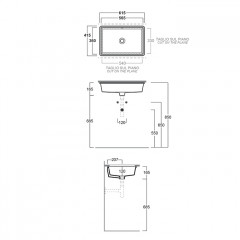 SIMAS Lavabi d'arredo Раковина под столешницу 56х36 см , цвет NERO MATT