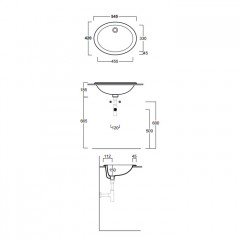 SIMAS Lavabi d'arredo Раковина встраиваемая с плоским бортиком MARINE 55х42мм, белая