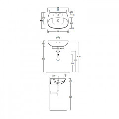 SIMAS Vignoni раковина накладная/подвесная 60*46см, с 1 отв. под смеситель, цвет: белый