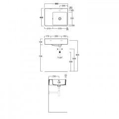 SIMAS Top e lavabi d'arredo раковина накладная/подвесная 60х45 с 1 отв. под смеситель правая ,цвет белый