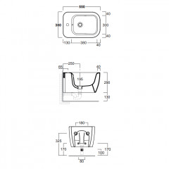 Simas Henges Биде подвесное 38х55 см, с 1 отв под смеситель, цвет белый матовый(без креплений F85)