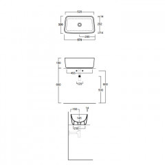 Simas Degrade Раковина чаша 57см, белый