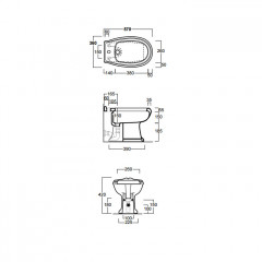 SIMAS Arcade Биде с ободком напольное 36х57см с 1 отв. под смеситель, цвет белый