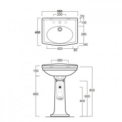 SIMAS Londra Колонна для LO914, цвет белый