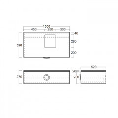 Simas Henges База под раковину подвесная 100x52xh27 см, с 1 ящиком, цвет белый глянцевый